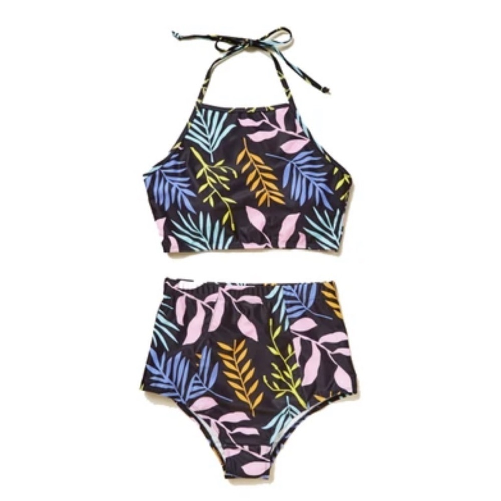 Kingdom & State Black and Pink Swim Top with Halter Neck - Picture 8 of 8